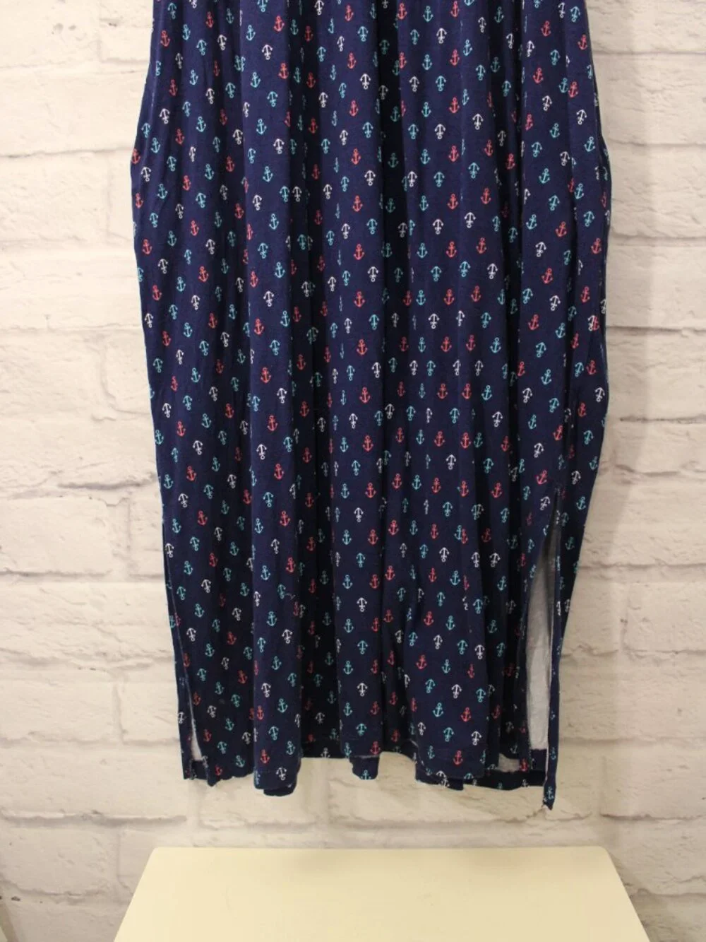 Joyspun Nightgown Extra Large Navy Anchor Sleeveless Long Summer Spring